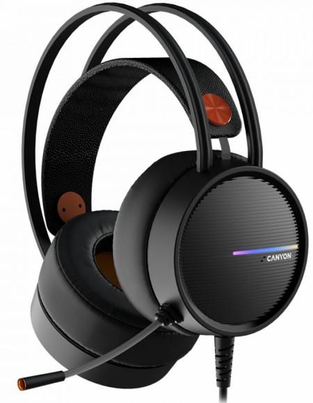 Геймърски CANYON Gaming headset 3.5mm jack plus USB connector for LED backlight, черни