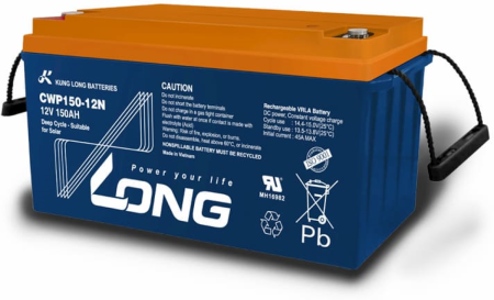 Тягов акумулатор Long CWP150-12N 12V 150Ah, Оловно-Карбонов, 483х170х240 mm