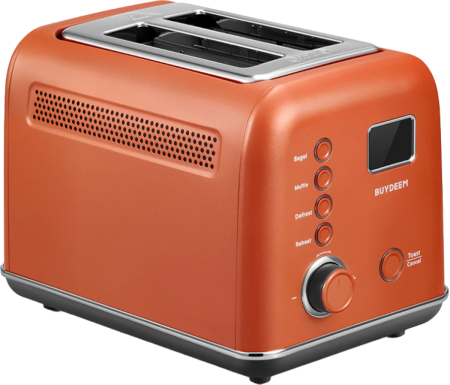 BUYDEEM 2 Slice Automatic Metal Toaster, model DT730E, color Koi Red, EU