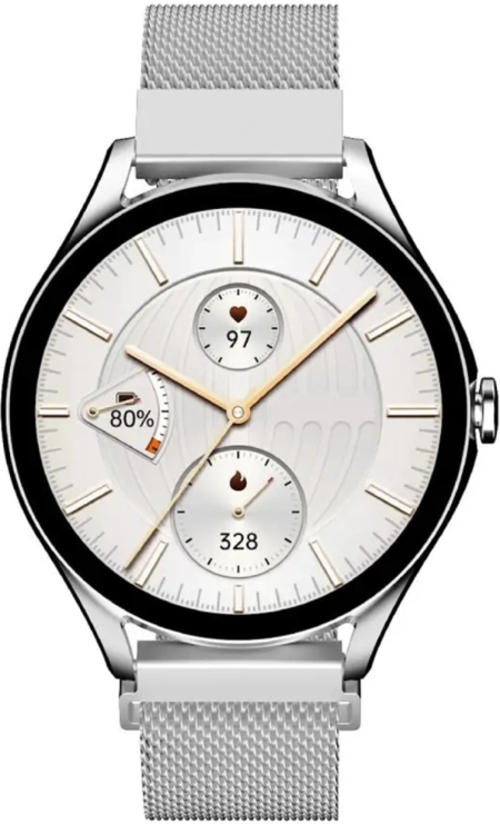 HiFuture Aura 2, 1.32" AMOLED, Bluetooth Call, 3D User Interface, 1ATM Водоустойчив, Сребрист