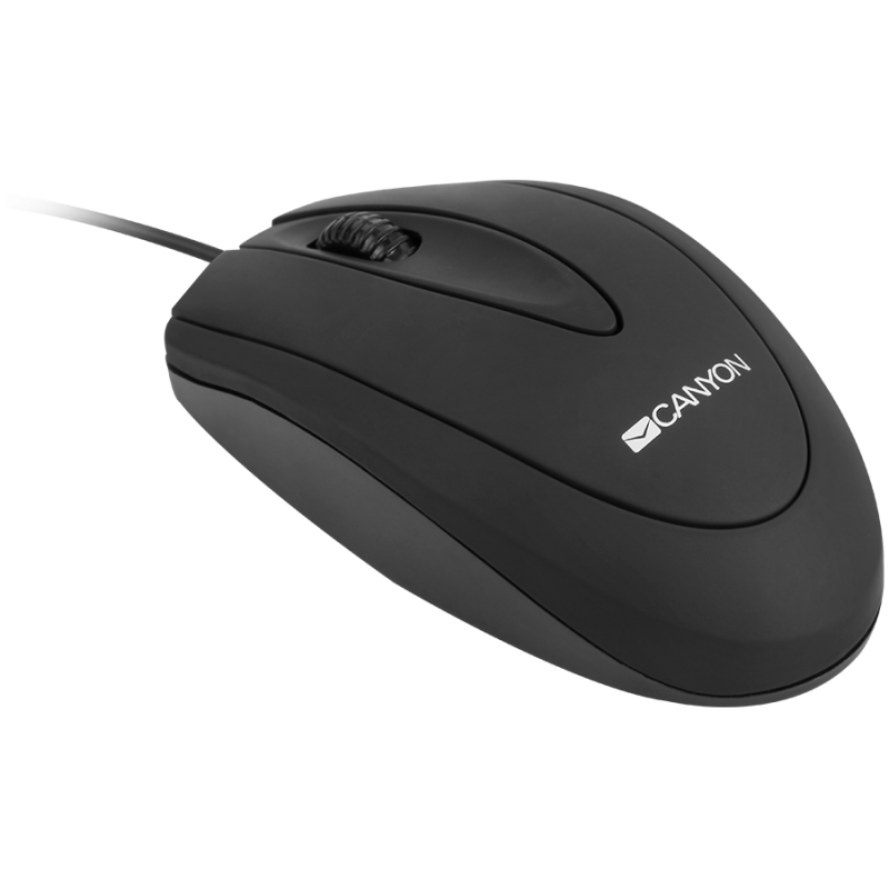 Мишка CANYON CNE-CMS1 - wired optical Mouse with 3 buttons, DPI 1000, Чернана ниска цена с бърза доставка - BestPC.BG