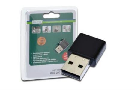 WiFi безжична карта/адаптер DIGITUS DN-70542 :: Wireless mini USB адаптер 300N USB 2.0на ниска цена с бърза доставка - BestPC.BG