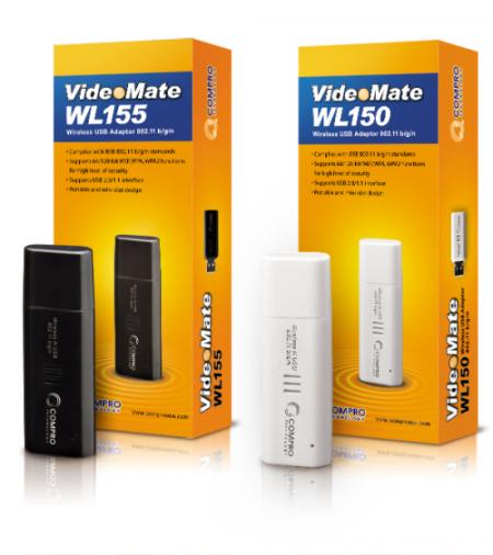Мрежова карта/адаптер Compro VideoMate WL-150 :: Wireless-N безжичен мрежов адаптер, бял цвятна ниска цена с бърза доставка