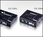 Кабел/адаптер ATEN CE250AL-R :: KVM конзолен екстендър, 1280 x 1024, Surge Protect, AGC, 150 м Cat 5на ниска цена с бърза доставка