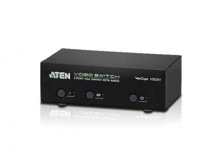Продукт ATEN VS0201 :: 2-Port видео превключвател, 2 входа, 1 изход, VGA, със звукна ниска цена с бърза доставка
