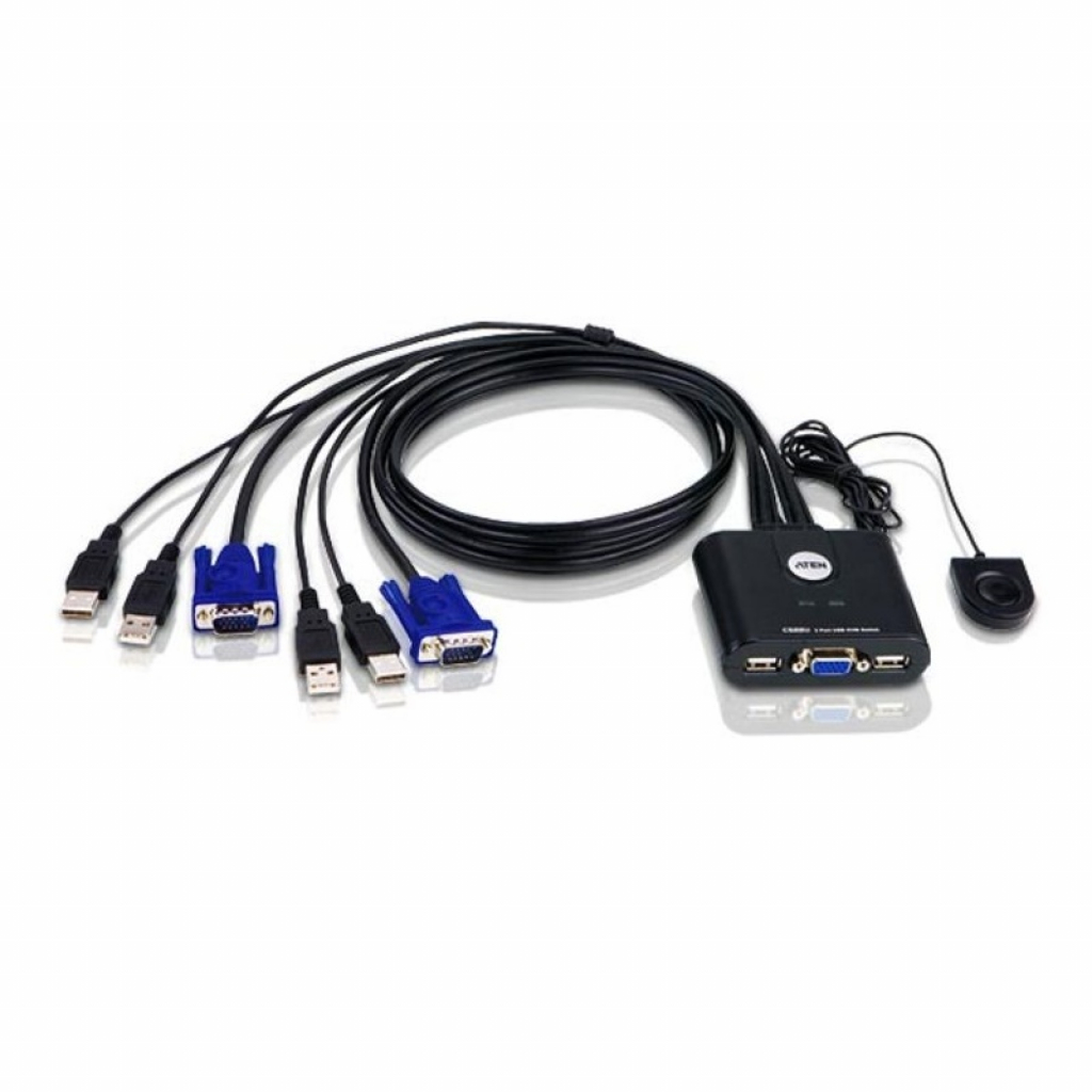 KVM продукт ATEN CS22U :: KVM Switch, 2x 1, USBна ниска цена с бърза доставка - BestPC.BG