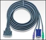 Кабел/адаптер ATEN 2L-1603P :: KVM кабел, DB25 M -- 2x PS2 M + HD15 M, 3.0 мна ниска цена с бърза доставка