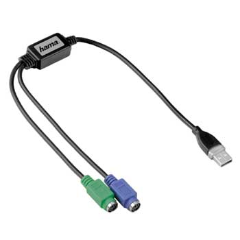 Кабел/адаптер Конвертор USB-PS-2 HAMA 39709, Черенна ниска цена с бърза доставка