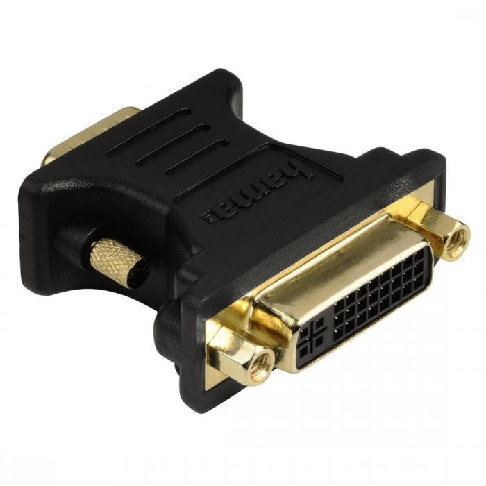 Адаптер HAMA 45074, VGA мъжко - DVI женско, Позлатени конектори, Екраниран, Черенна ниска цена с бърза доставка - BestPC.BG