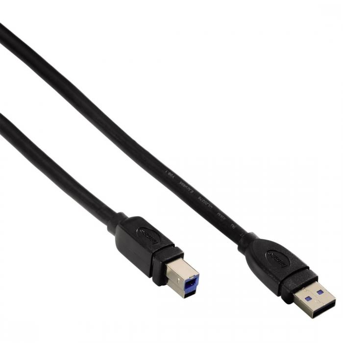 Кабел HAMA USB 3.0 -A мъжко -B мъжко, 5 м, 1 звездана ниска цена с бърза доставка - BestPC.BG