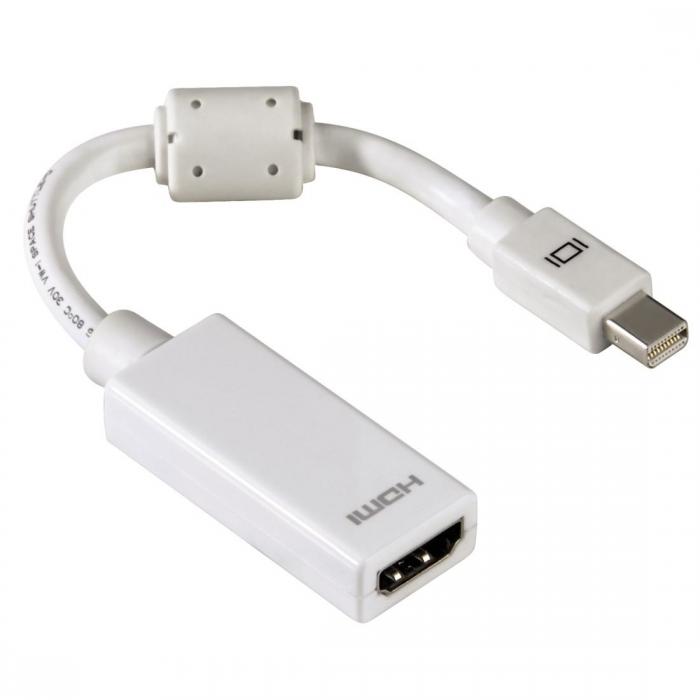 Адаптер HAMA 53246, Mini DisplayPort мъжко - HDMI женско, Full HD, Бялна ниска цена с бърза доставка - BestPC.BG