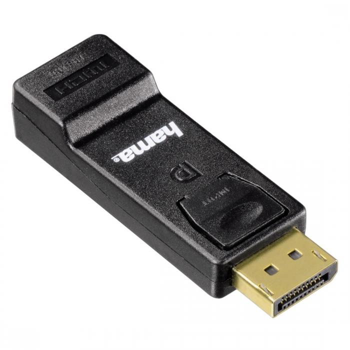 Адаптер HAMA 54586, DisplayPort мъжко - HDMI женско, Ultra HD, 3 звезди, Черенна ниска цена с бърза доставка - BestPC.BG
