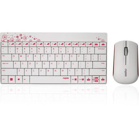 Комплект клавиатура и мишка RAPOO 8000, Безжичен, Бялна ниска цена с бърза доставка - BestPC.BG