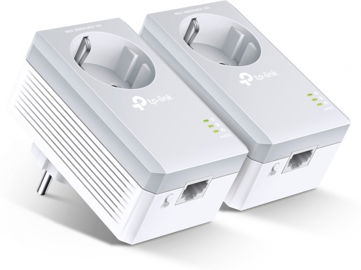 Пауърлайн продукти TP-Link TL-PA4010P Kit, AV600, 1x FE порт, AC гнездо, комплект от 2брояна ниска цена с бърза доставка - BestPC.BG