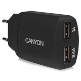 Кабел/адаптер Dual USB Home Carger 2.4A (Color: Black)на ниска цена с бърза доставка - BestPC.BG