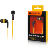 Слушалки Canyon fashion earphones, flat anti-tangling cable, yellowна ниска цена с бърза доставка - BestPC.BG