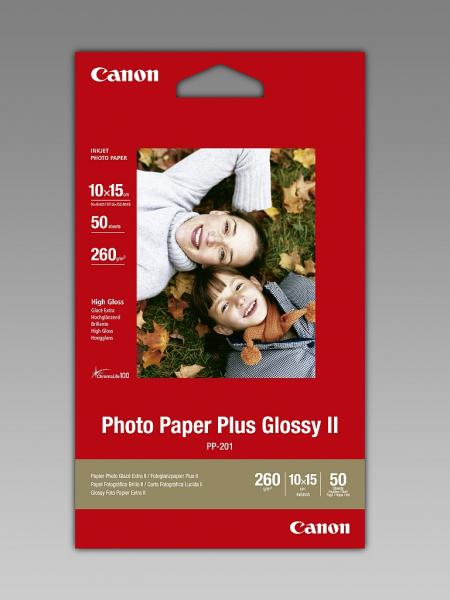 Хартия за принтер Canon Plus Glossy II PP-201, 10x15 cm, 50 sheetsна ниска цена с бърза доставка