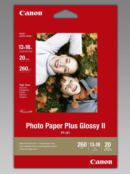 Хартия за принтер Canon Plus Glossy II PP-201, 13x18 cm, 20 sheetsна ниска цена с бърза доставка