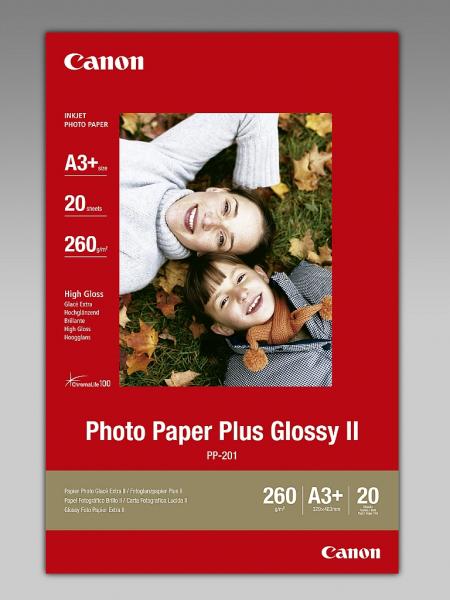 Хартия за принтер Canon Plus Glossy II PP-201, A3+, 20 sheetsна ниска цена с бърза доставка