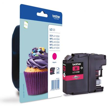 Касета с мастило Brother LC-123 Magenta Ink Cartridge for MFC-J4510DWна ниска цена с бърза доставка - BestPC.BG