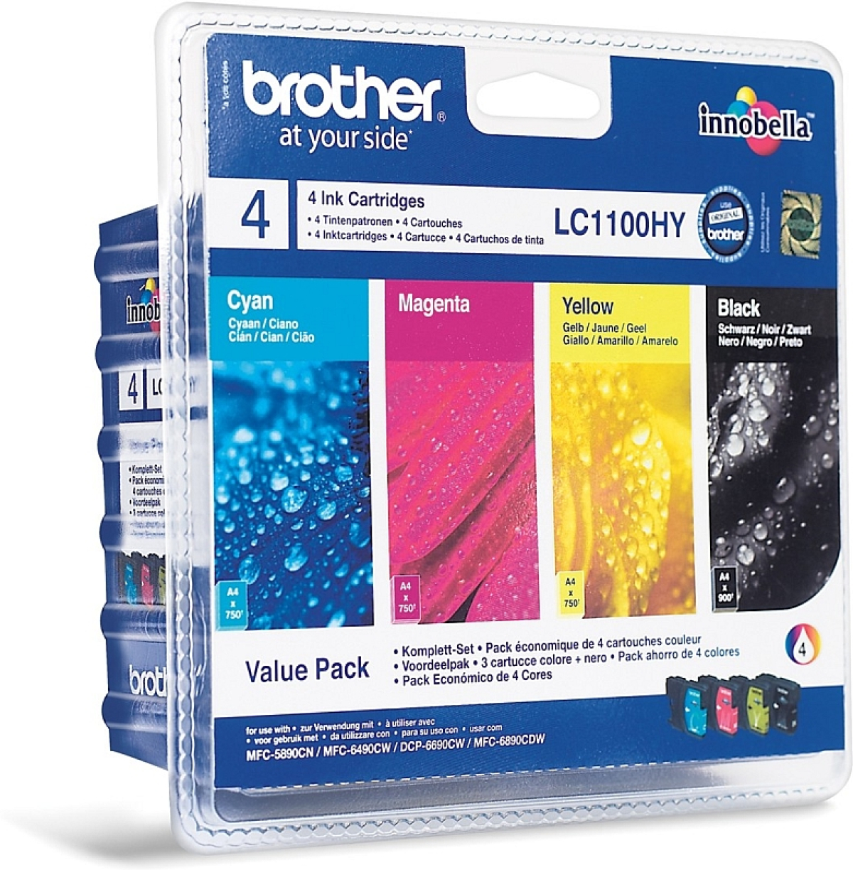 Касета с мастило Brother LC-1100HY BK-C-M-Y VALUE BP Ink Cartridge High Yield Setна ниска цена с бърза доставка - BestPC.BG