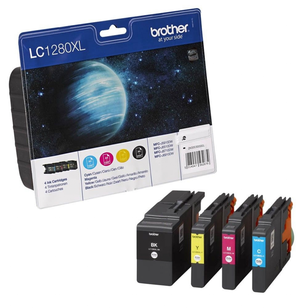 Касета с мастило Brother LC-1280XL BK-C-M-Y Value Bonus Pack Ink Cartridgeна ниска цена с бърза доставка