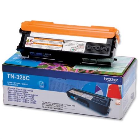 Тонер за лазерен принтер Brother TN-328C Toner Cartridge High Yieldна ниска цена с бърза доставка