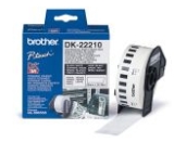 Касета за етикетен принтер Brother DK-22210 Roll White Continuous Length Paper Tape 29mmx30.48M (Black on White)на ниска цена с бърза доставка