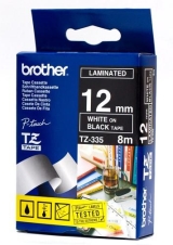 Касета за етикетен принтер Brother TZe-335 Tape White on Black, Laminated, 12mm, 8m - Ecosна ниска цена с бърза доставка