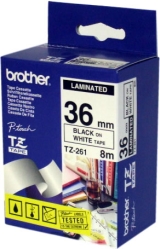 Касета за етикетен принтер Brother TZe-261 Tape Black on White, Laminated, 36mm, 8 m - Ecoна ниска цена с бърза доставка