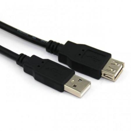 Кабел USB 2.0 AM - AF Black - CU202-B-3mна ниска цена с бърза доставка - BestPC.BG