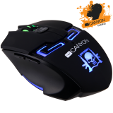 Мишка CANYON CND-SGM7 (Wired, Optical 400-3200 dpi, 125-1000Hz, 6 btn, USB), Blackна ниска цена с бърза доставка - BestPC.BG