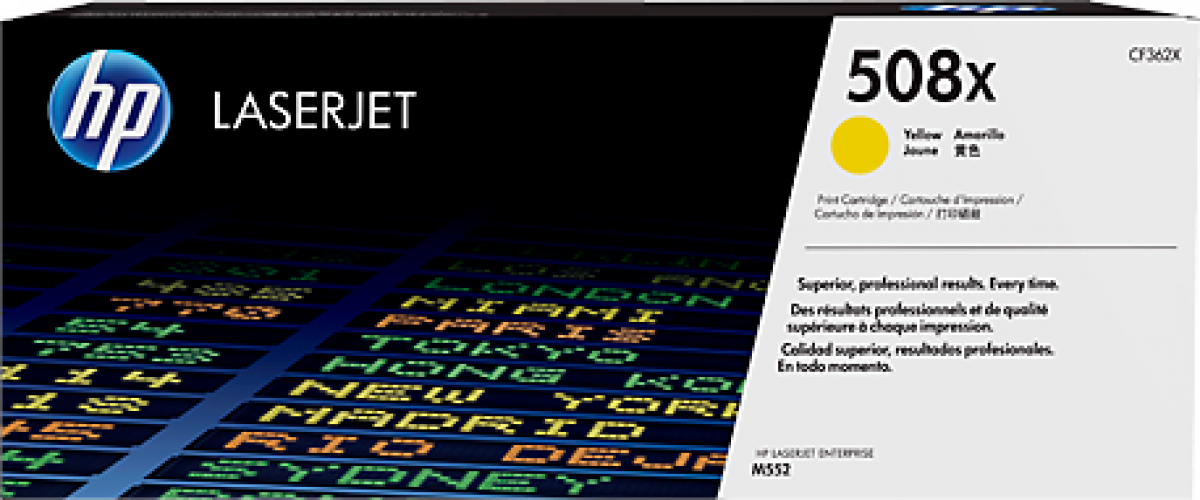 Тонер за лазерен принтер HP 508X High Yield Yellow Original LaserJet Toner Cartridge (CF362X)на ниска цена с бърза доставка - BestPC.BG