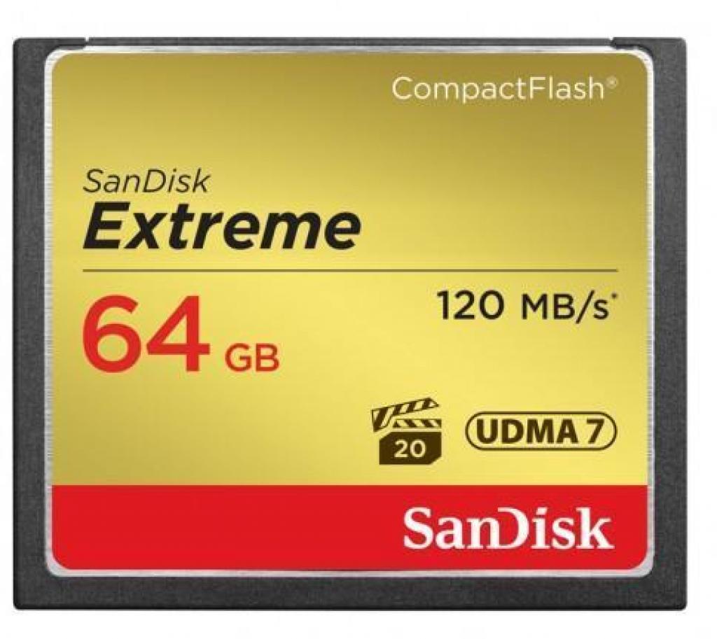 SD/флаш карта Карта памет SANDISK  Extreme CompactFlash Memory Card 64Gbна ниска цена с бърза доставка - BestPC.BG