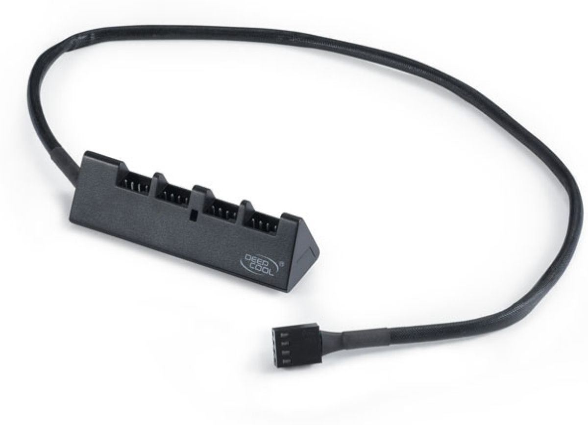 Кабел/адаптер Разклонител за вентилатори Fan HUB 4 fans PWM-3pinна ниска цена с бърза доставка - BestPC.BG