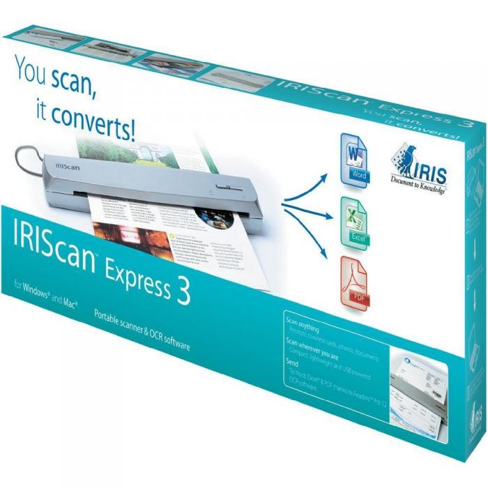 Скенер Преносим скенер iris IRIScan Express 4, A4, 8 стр-минута, USB 2.0на ниска цена с бърза доставка - BestPC.BG
