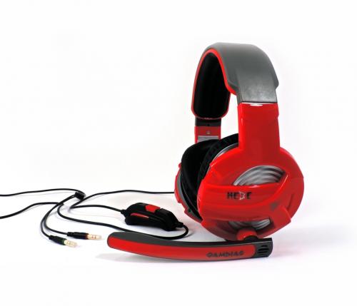 Геймърски Жични Gaming Слушалки, Gamdias, HEBE GHS2300, Челни/Червени, 3.5mm 3pinна ниска цена с бърза доставка - BestPC.BG