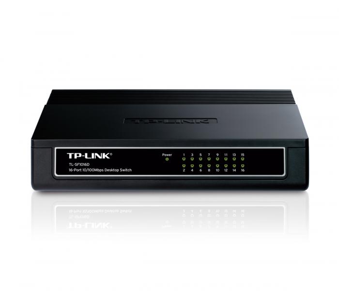 Комутатор/Суич Комутатор TP-LINK TL-SF1016D, 16-порта RJ45 10/100Mbps, неуправляемна ниска цена с бърза доставка - BestPC.BG
