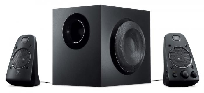 Колонки Logitech Z623, 2.1, 200W, 35 Hz - 20 kHz, Deep Bass,2x 3.5 mm жак, Черенна ниска цена с бърза доставка - BestPC.BG