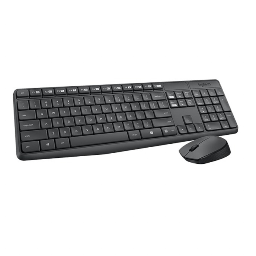 Logitech MK235, комплект клавиатура с мишка, безжични, БДС, черен цвятна ниска цена с бърза доставка - BestPC.BG