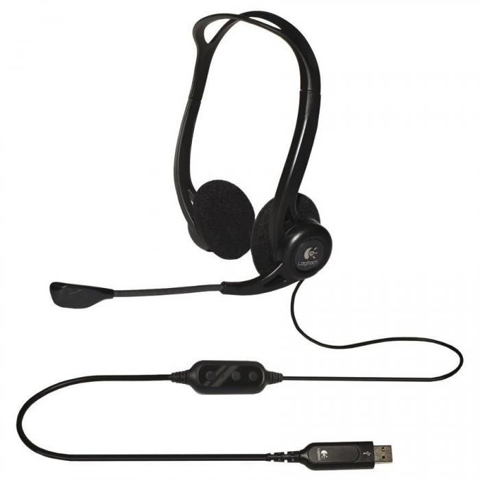 Слушалки LOGITECH PC960 Corded Stereo Headset BLACK - USBна ниска цена с бърза доставка - BestPC.BG