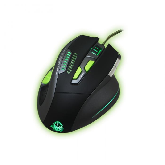 KEEP OUT X9PRO :: Геймърска мишка, лазерна, 8200dpi, AVAGO 9800 сензорна ниска цена с бърза доставка - BestPC.BG