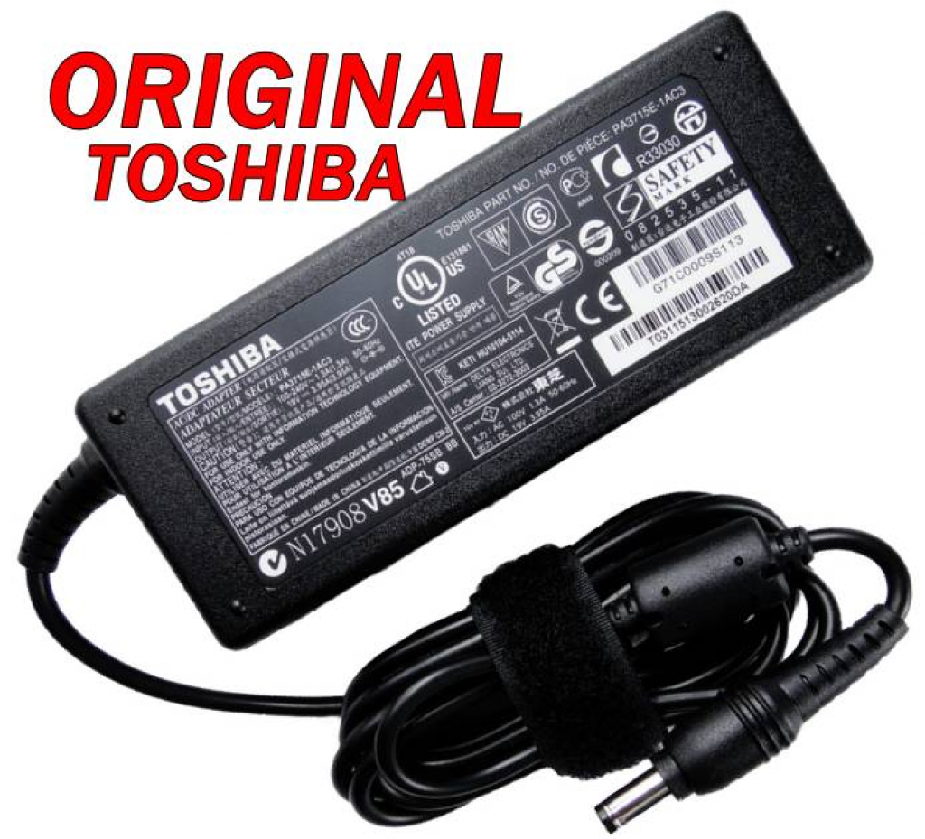 Адаптер за лаптоп ОРИГИНАЛЕН (Зарядно за лаптоп) TOSHIBA 75W 19Vна ниска цена с бърза доставка - BestPC.BG
