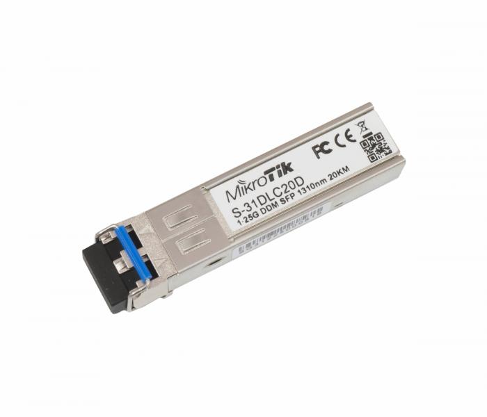 SFP Модул SFP модул MikroTik S-31DLC20D, 1.25G, 1310nm Dual LC, up to 20 KM, SM, DDMна ниска цена с бърза доставка - BestPC.BG