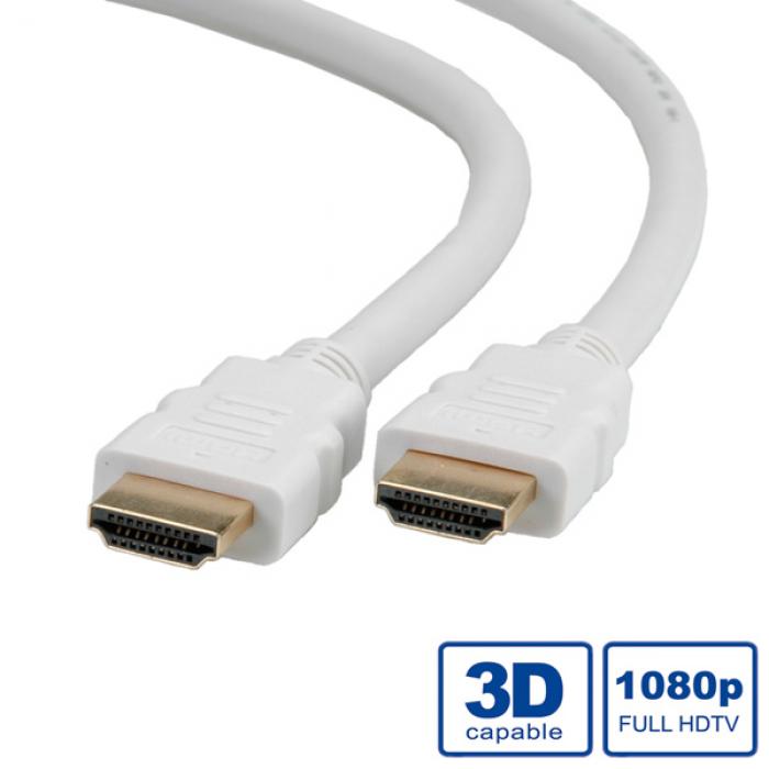 ROLINE 11.04.5720 :: ROLINE HDMI High Speed кабел с Ethernet, M-M, бял, 20.0 мна ниска цена с бърза доставка - BestPC.BG