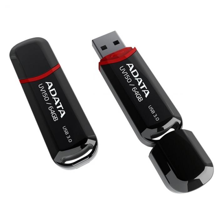 USB флаш памет Flash U3.0, 64GB, A-Data Dash UV150, Blackна ниска цена с бърза доставка - BestPC.BG