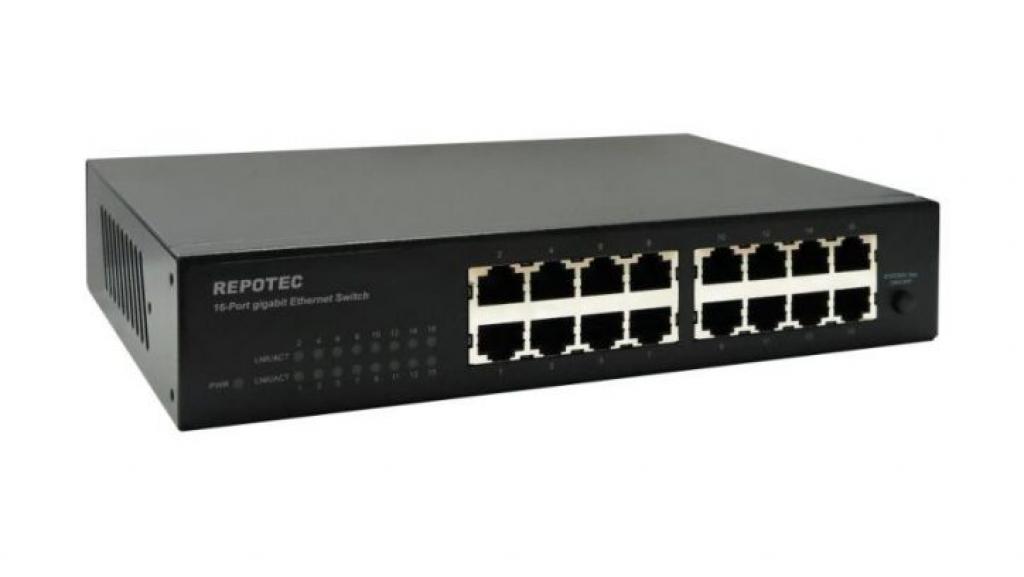 Комутатор/Суич REPOTEC SWITCH GBIT UNMANAGED 16 PORTSна ниска цена с бърза доставка - BestPC.BG