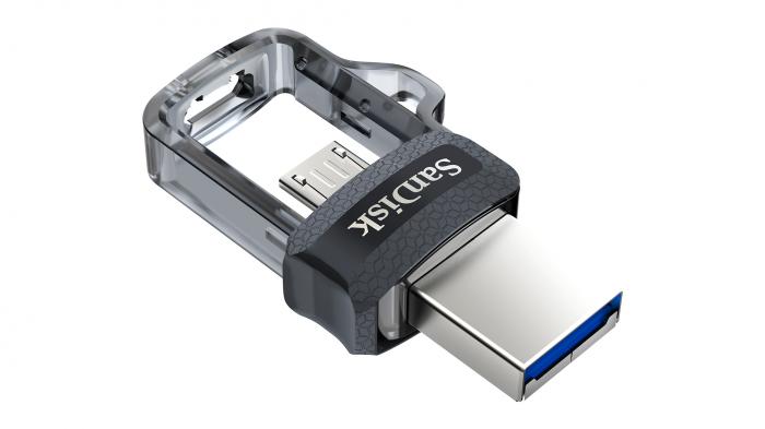 USB памет SanDisk Ultra Dual Drive m3.0, 128GB, OTG, Черенна ниска цена с бърза доставка - BestPC.BG