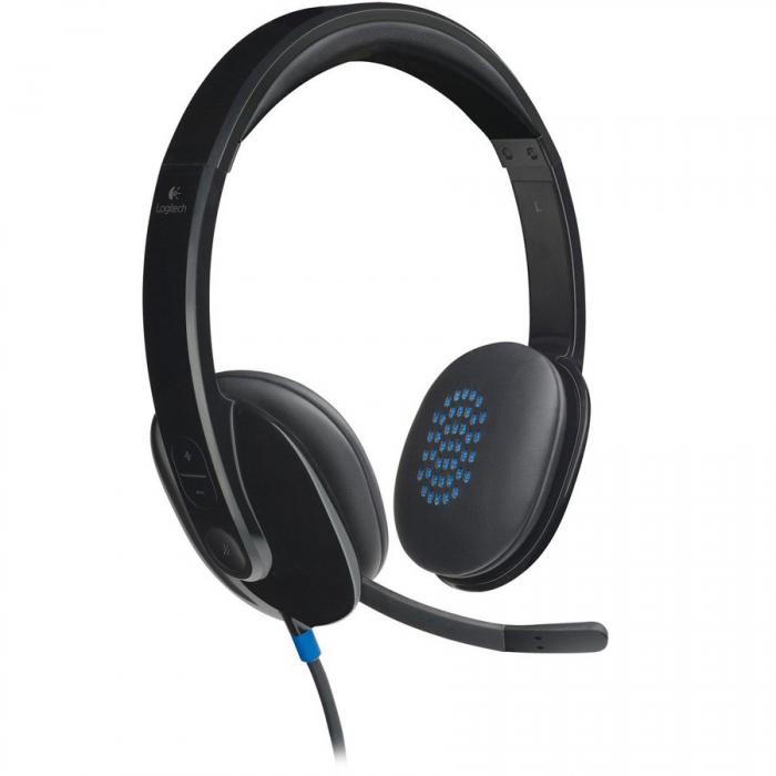 Слушалки LOGITECH H540 Corded Headset - USB, Чернина ниска цена с бърза доставка - BestPC.BG