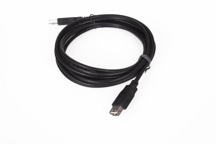 Кабел USB 2.0 AM - AF Black - CU202-B-2mна ниска цена с бърза доставка - BestPC.BG